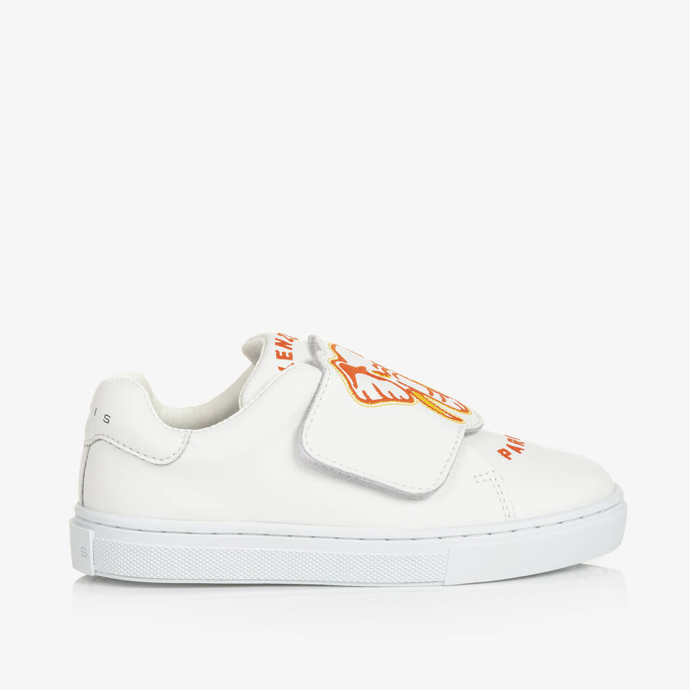 KENZO KIDS-Ivory Leather Elephant Trainers | Childrensalon Outlet