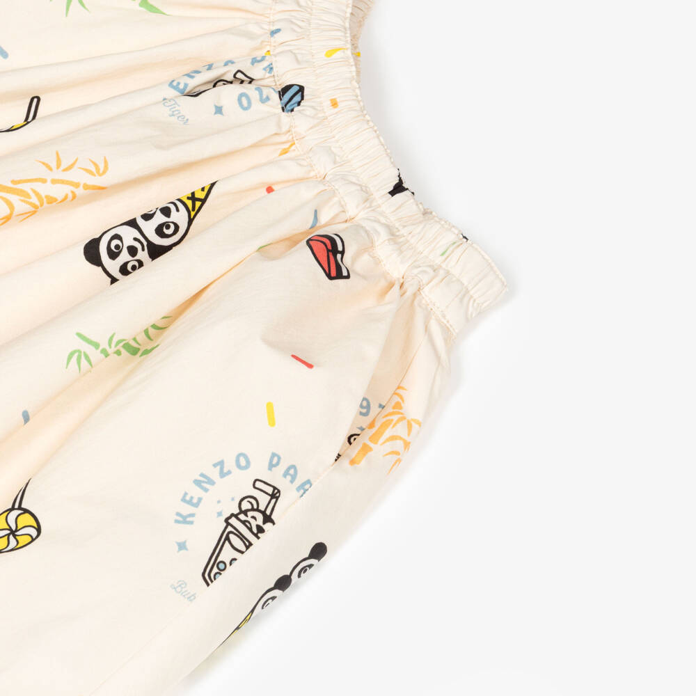 KENZO KIDS-Ivory Pattern Skirt | Childrensalon Outlet
