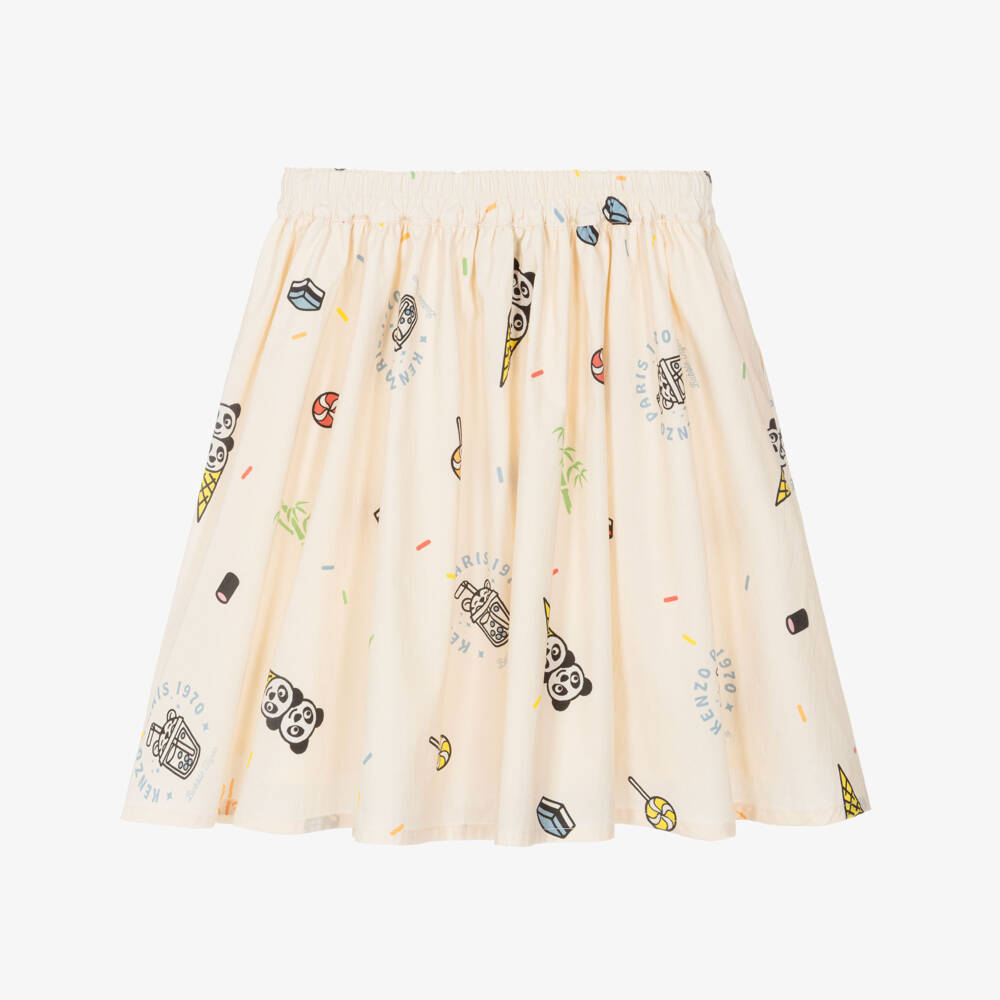 KENZO KIDS-Ivory Pattern Skirt | Childrensalon Outlet