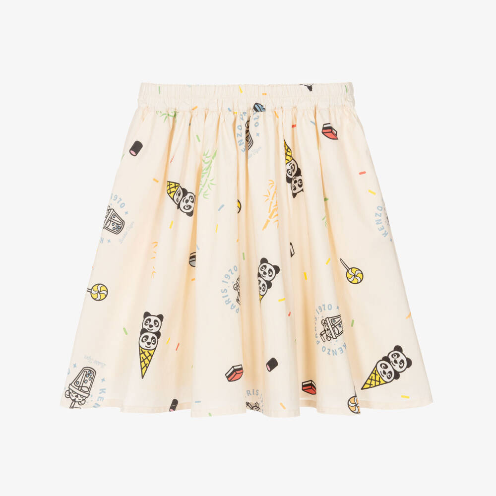 KENZO KIDS-Ivory Pattern Skirt | Childrensalon Outlet
