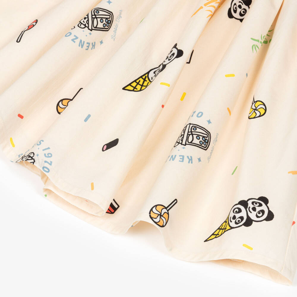 KENZO KIDS-Ivory Pattern Skirt | Childrensalon Outlet