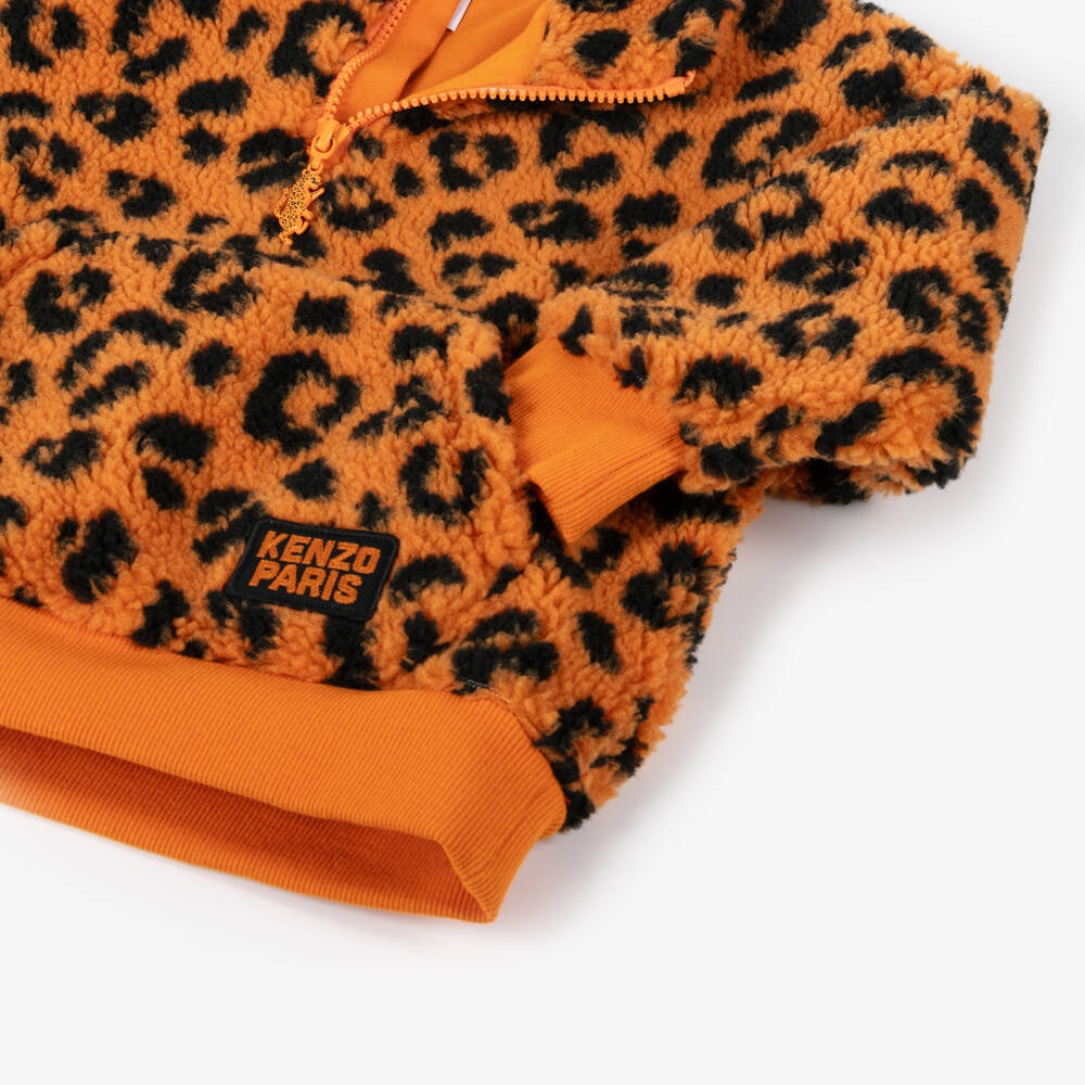 KENZO KIDS-Junior Boys Orange Fleece Jacket | Childrensalon Outlet