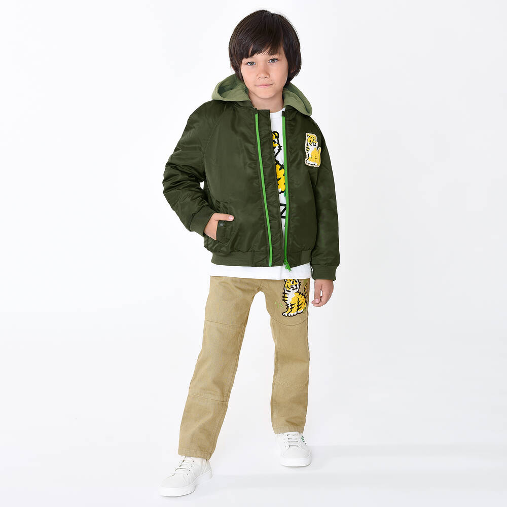 Boys khaki bomber jacket deals