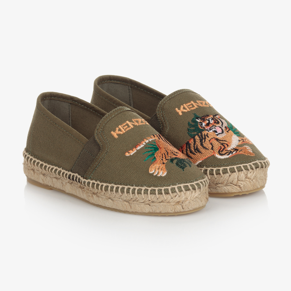 KENZO KIDS - Espadrilles kaki Tigre | Childrensalon