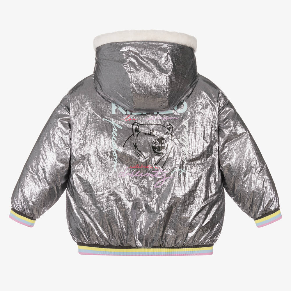 KENZO KIDS-Metallic Silver Puffer Jacket | Childrensalon Outlet