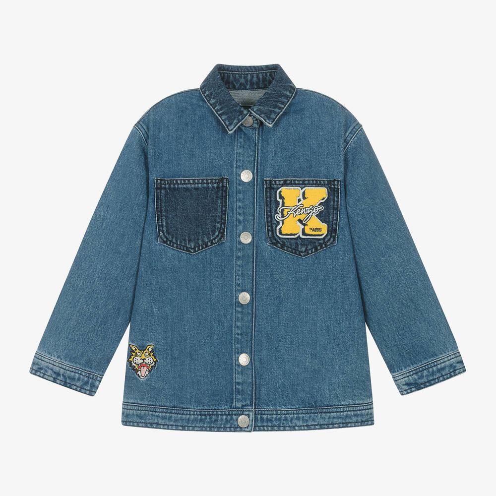 KENZO KIDS Mid Blue Denim Jacket Childrensalon Outlet