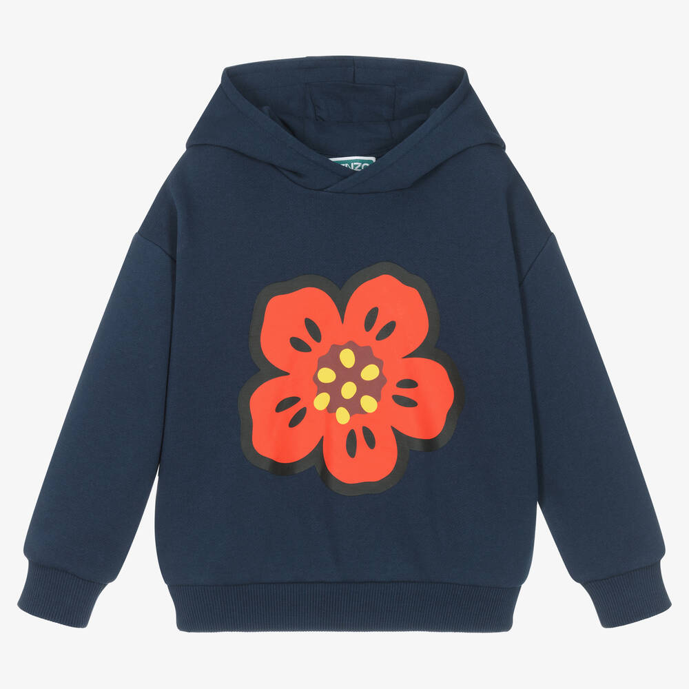 KENZO KIDS - Boke Flower Baumwollhoodie Navyblau | Childrensalon