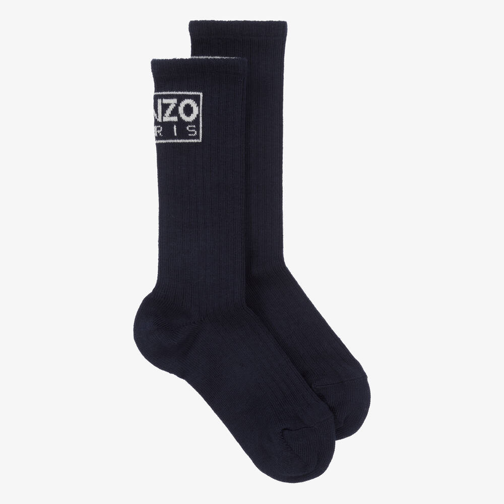 KENZO KIDS - Navy Blue Cotton Socks | Childrensalon