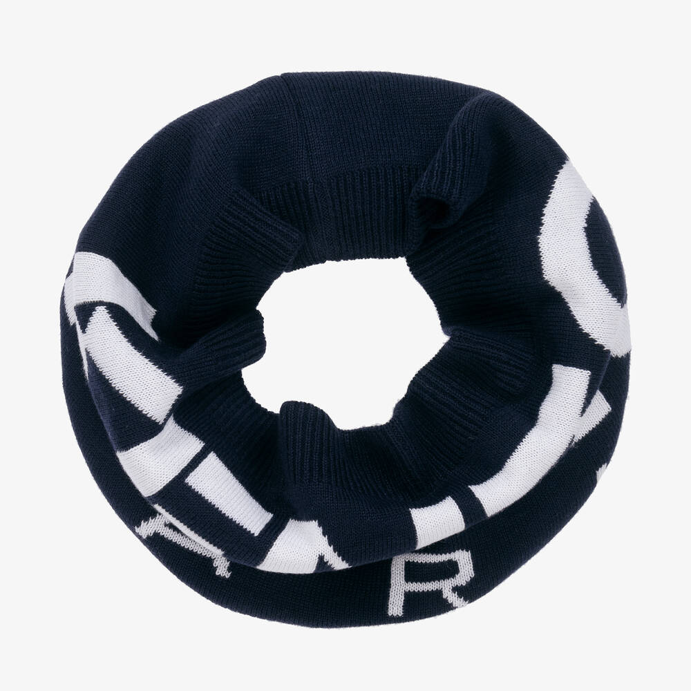 KENZO KIDS - Navy Blue Cotton & Wool Snood | Childrensalon