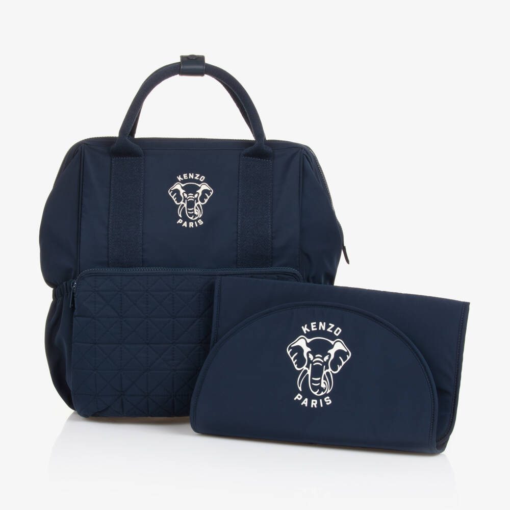 KENZO KIDS-Navy Blue Elephant Backpack (40cm) | Childrensalon Outlet