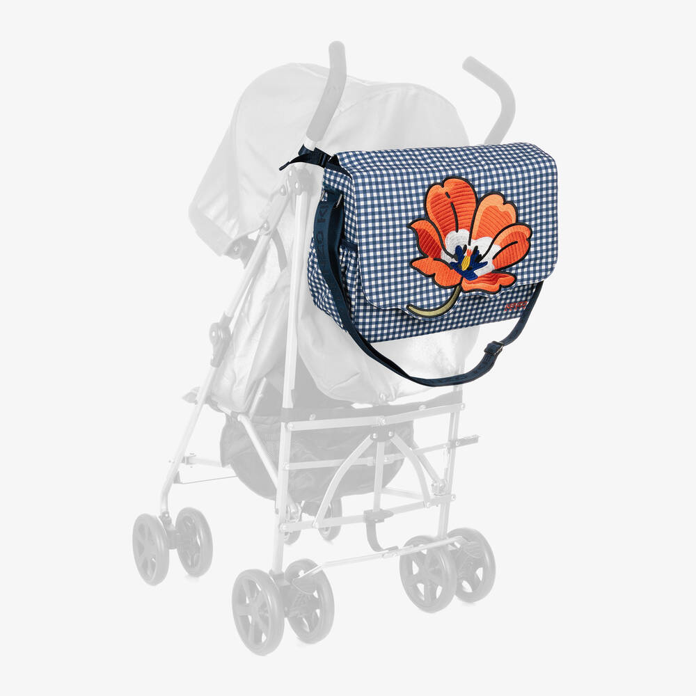 Sac langer bleu vichy 45 cm