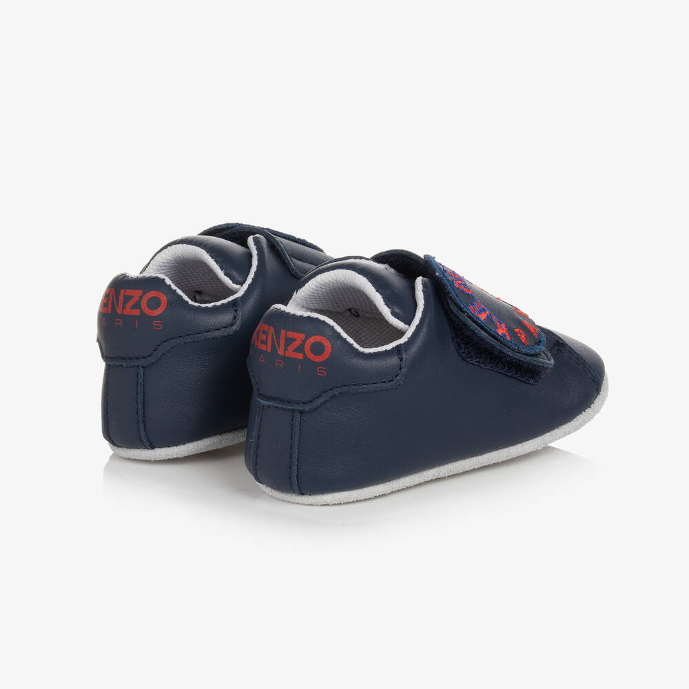 KENZO KIDS-Синие кожаные пинетки | Childrensalon Outlet