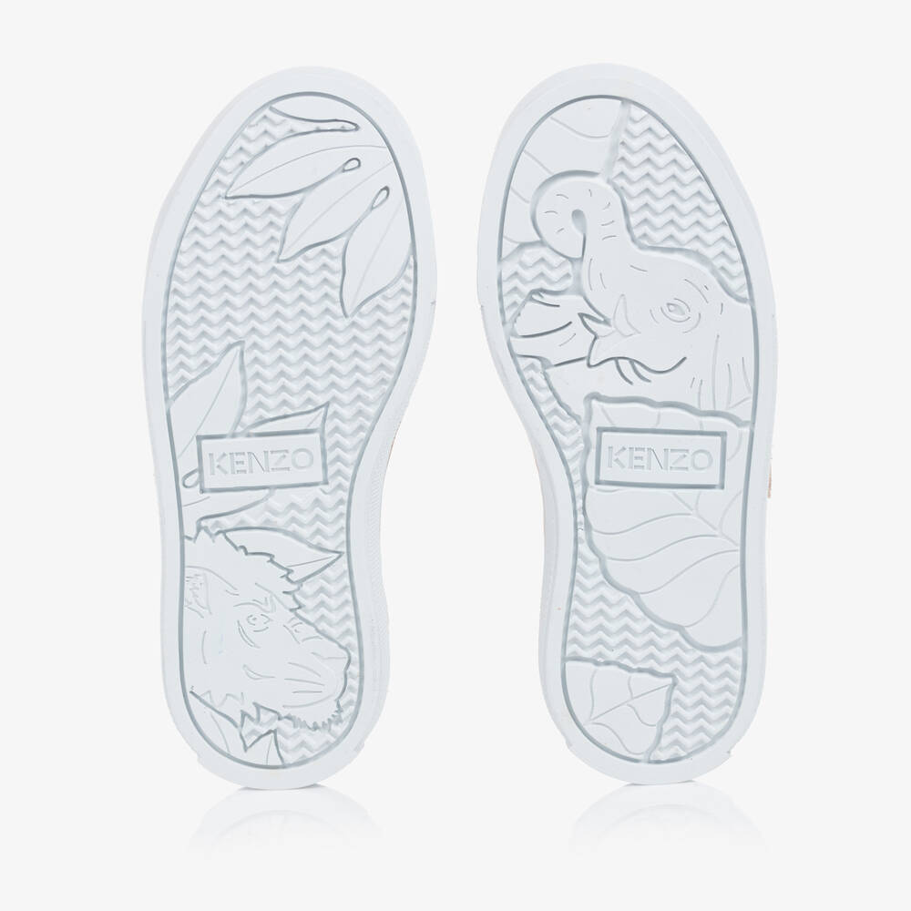 KENZO KIDS-Navy Blue Leather Velcro Trainers | Childrensalon Outlet