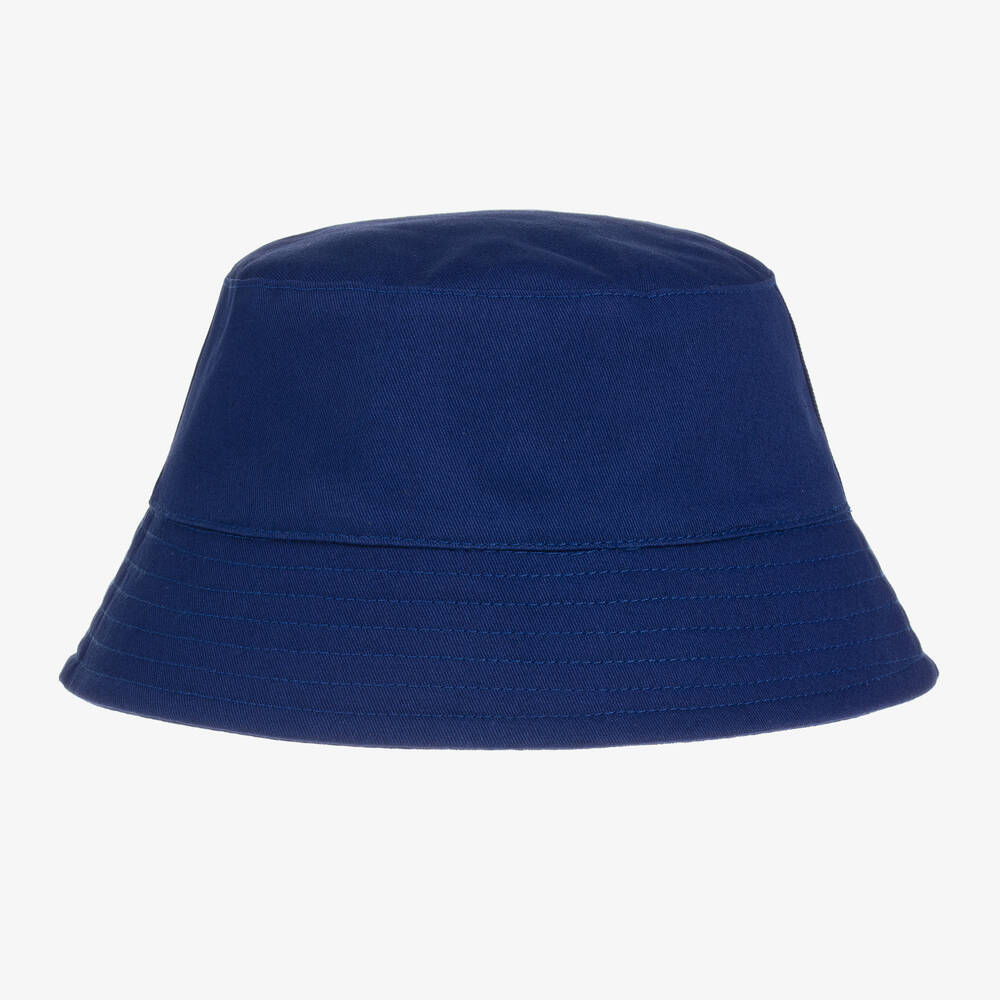 KENZO KIDS-Navy Blue Logo Bucket Hat | Childrensalon Outlet