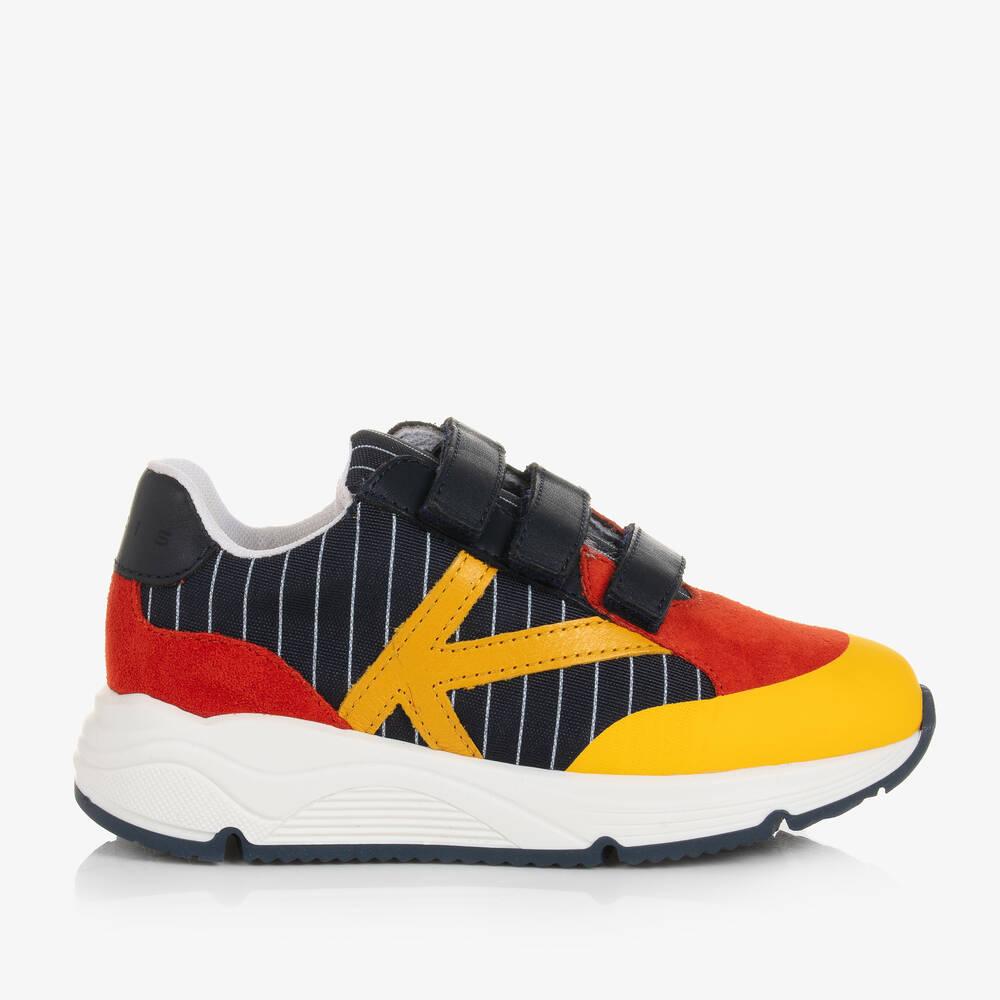 KENZO KIDS-Navy Blue & Orange Velcro Trainers | Childrensalon Outlet