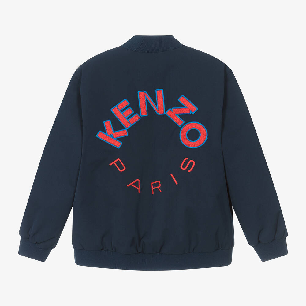 KENZO KIDS-جاكيت بومبر بسحّاب لون كحلي | Childrensalon Outlet