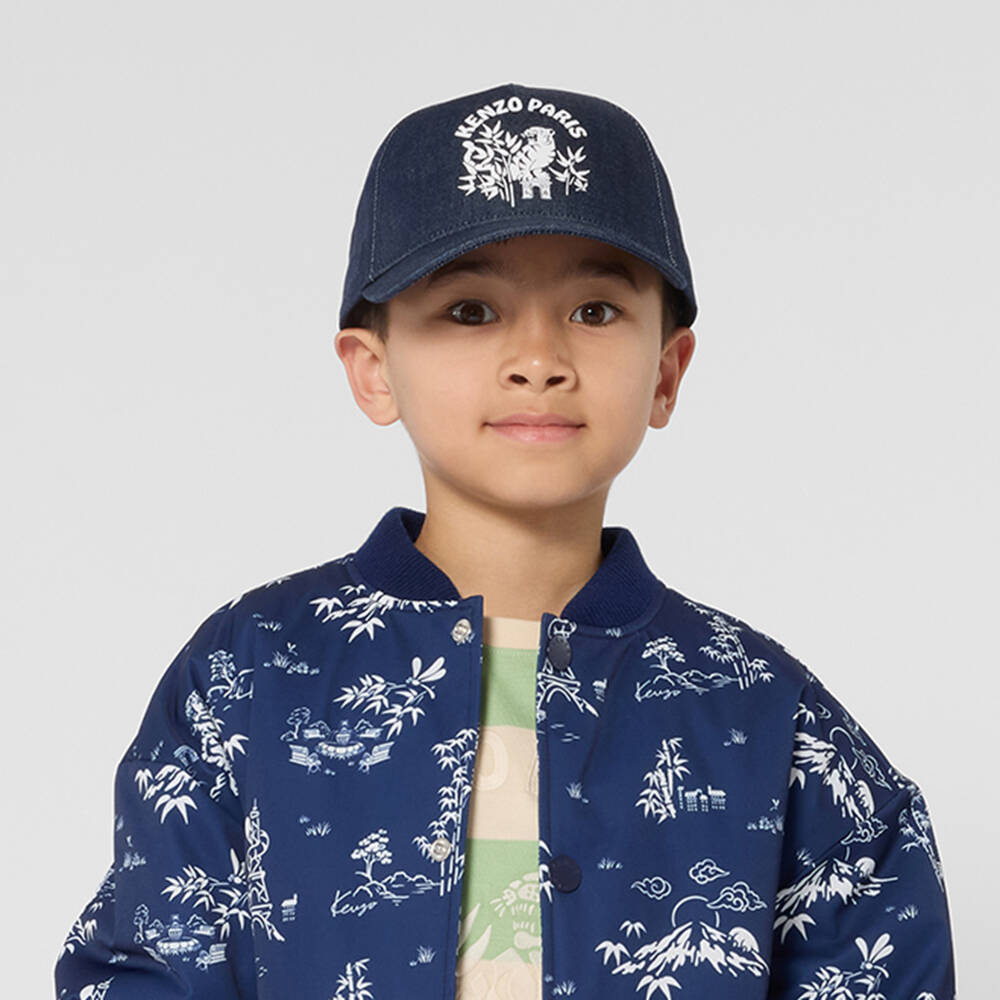 KENZO KIDS-Navy Denim Logo Cap | Childrensalon Outlet