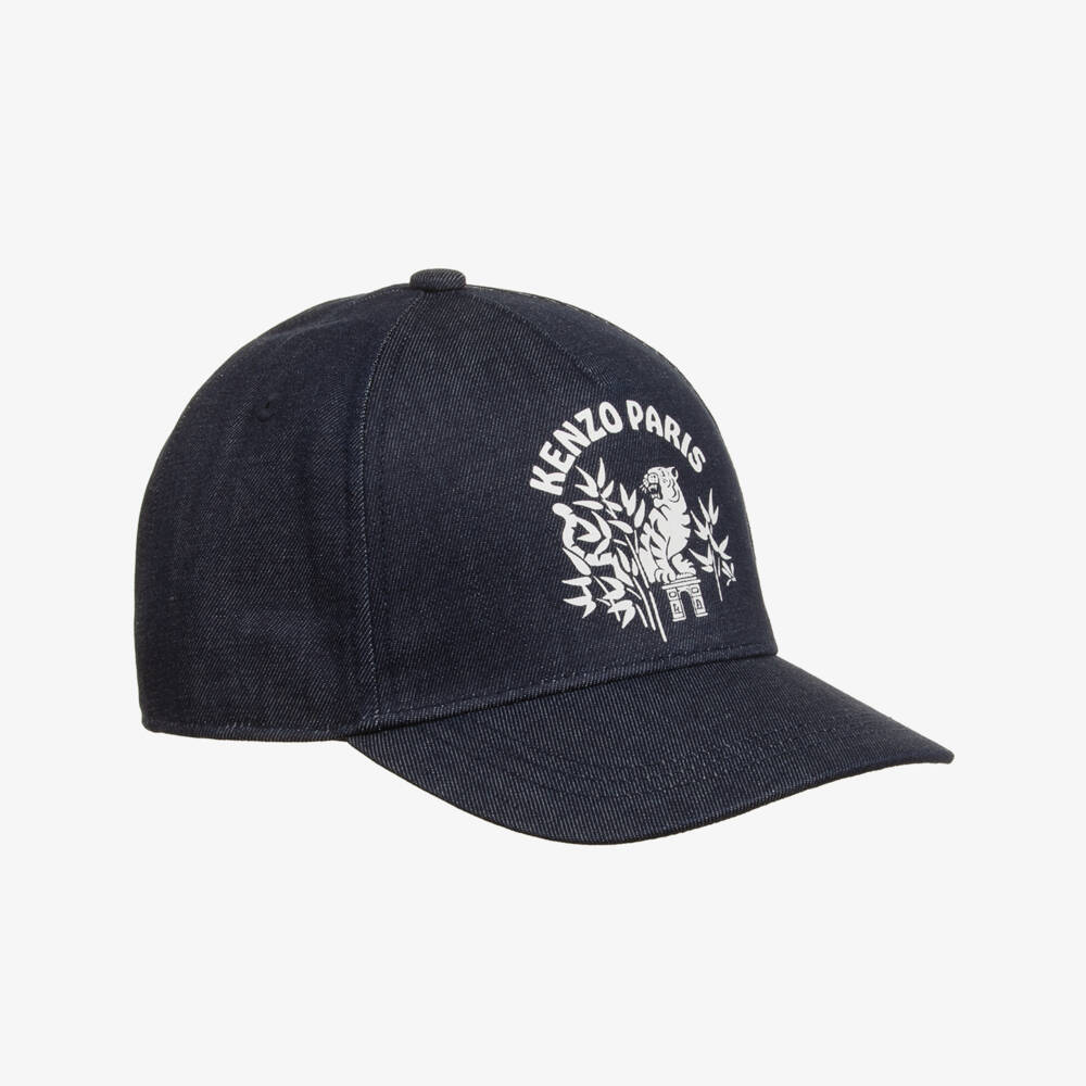 KENZO KIDS-Navy Denim Logo Cap | Childrensalon Outlet