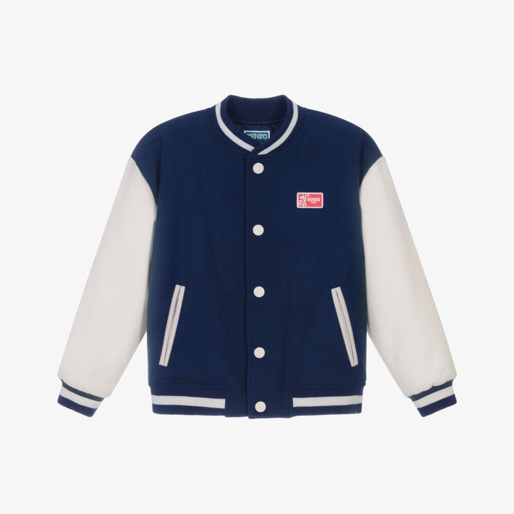 KENZO KIDS-Navy Logo Bomber Jacket | Childrensalon Outlet