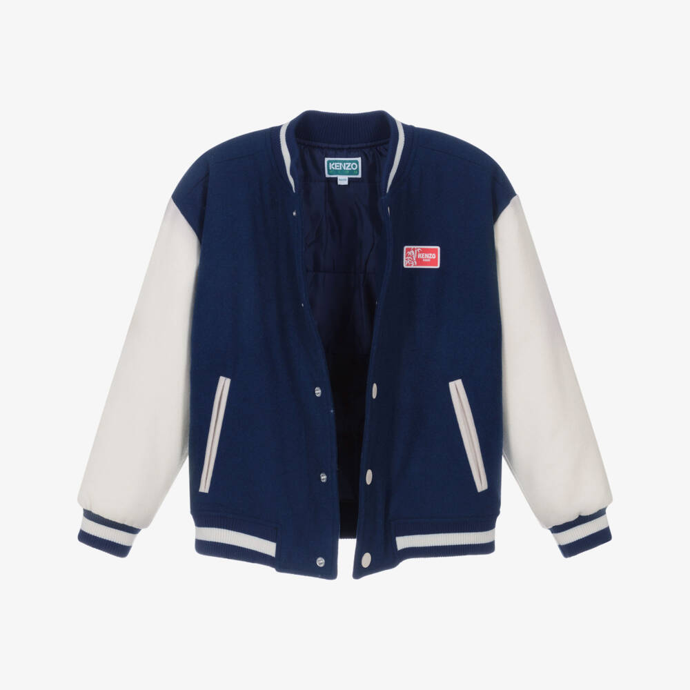 KENZO KIDS-Navy Logo Bomber Jacket | Childrensalon Outlet