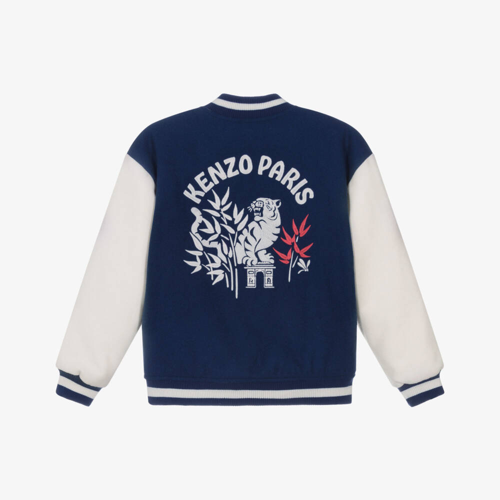 KENZO KIDS-Navy Logo Bomber Jacket | Childrensalon Outlet