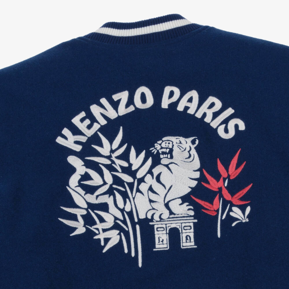 KENZO KIDS-Navy Logo Bomber Jacket | Childrensalon Outlet