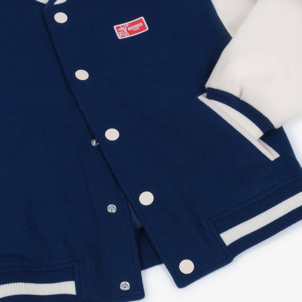 KENZO KIDS-Navy Logo Bomber Jacket | Childrensalon Outlet