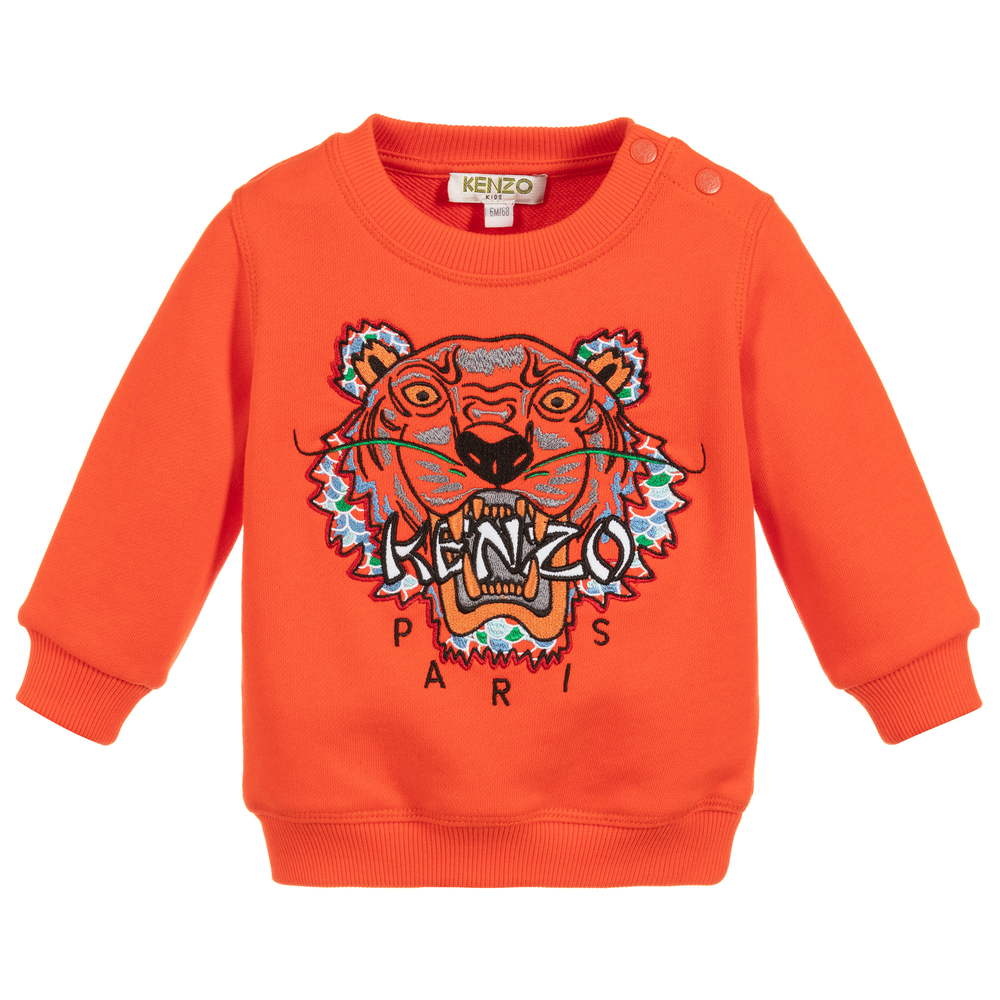 Espere Álbum de graduación Negrita KENZO KIDS - Orange Cotton Baby Sweatshirt | Childrensalon Outlet