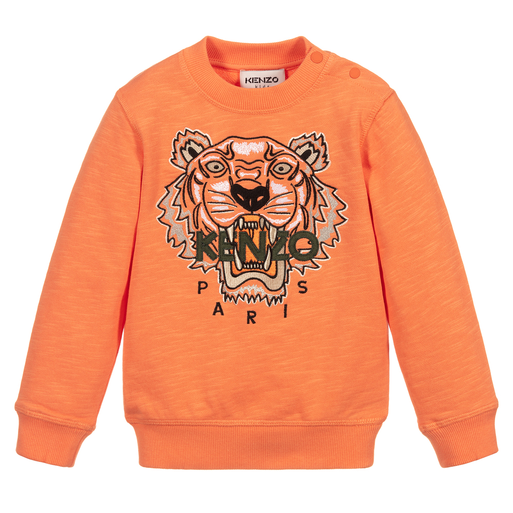 KENZO KIDS - Orange Tiger Sweatshirt | Childrensalon