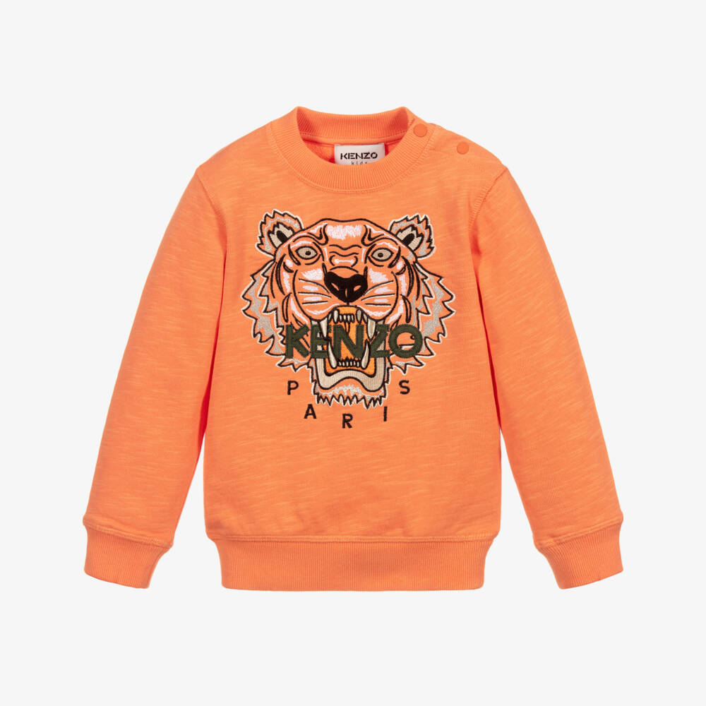 KENZO KIDS-Orange Tiger Sweatshirt | Childrensalon Outlet