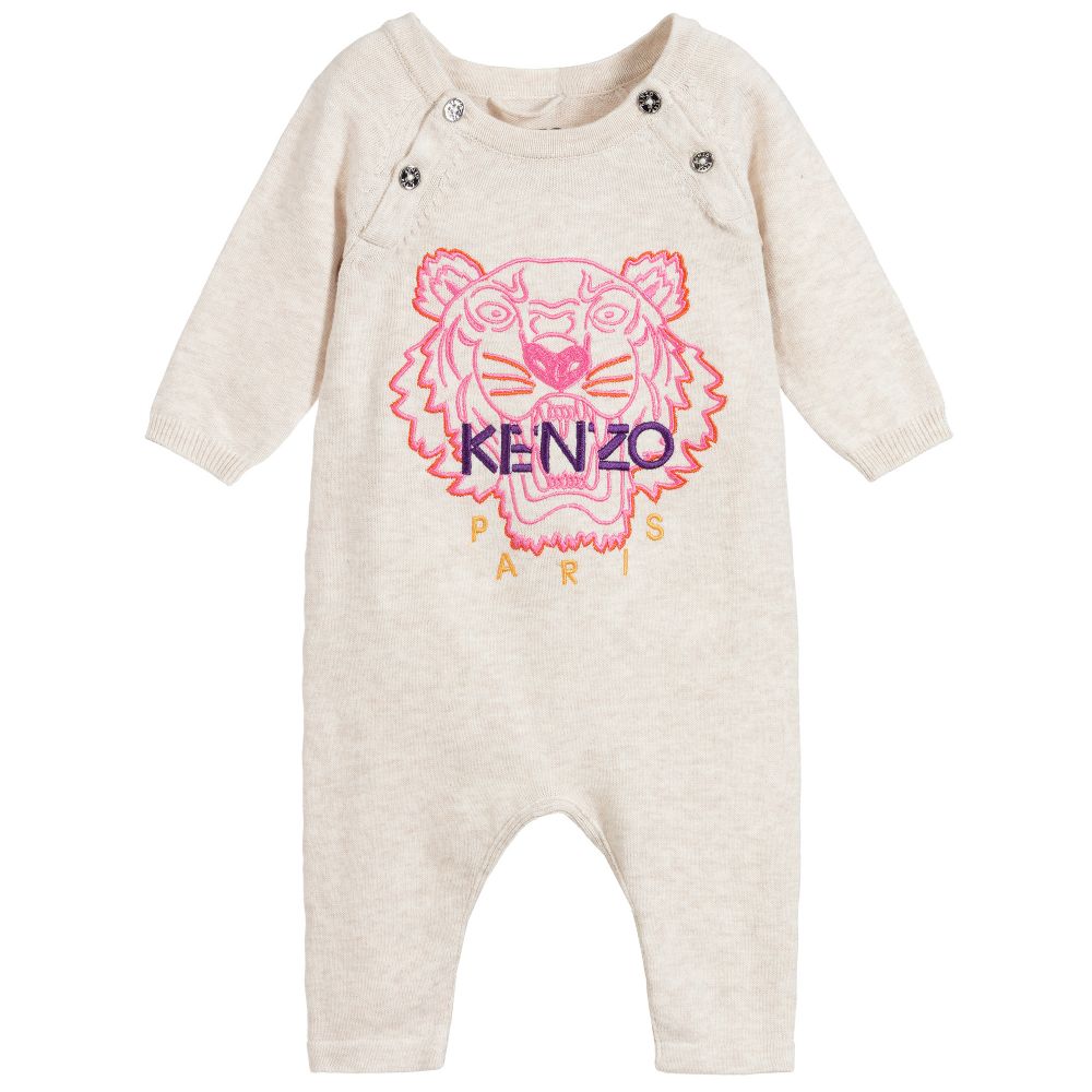 KENZO KIDS Organic Cotton Tiger Babysuit | Outlet