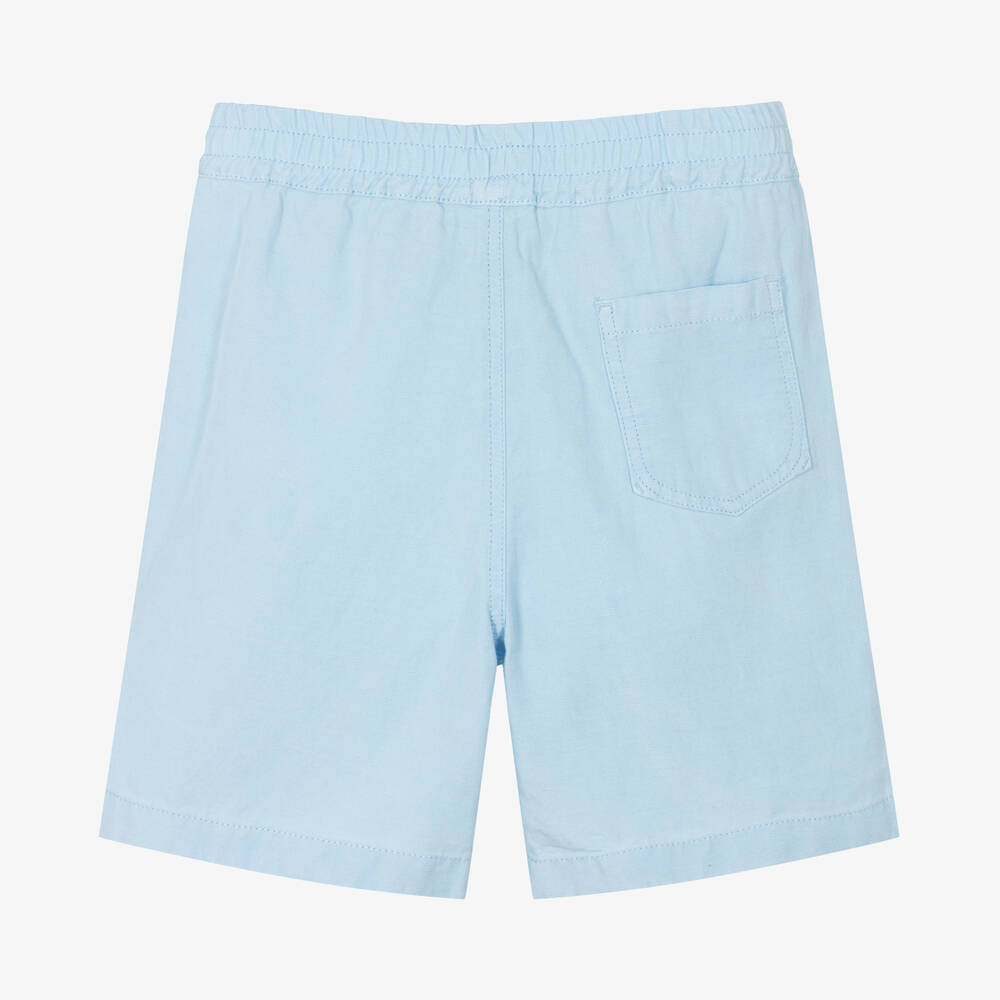 KENZO KIDS-Pale Blue Lyocell Shorts | Childrensalon Outlet