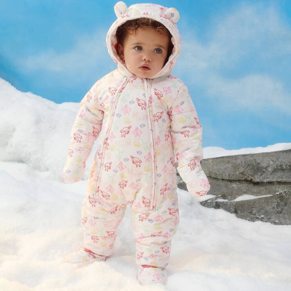 KENZO KIDS - Pink Animal Print Snowsuit | Childrensalon Outlet