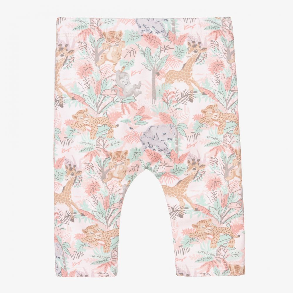 KENZO KIDS-Pink Animals Baby Leggings | Childrensalon Outlet