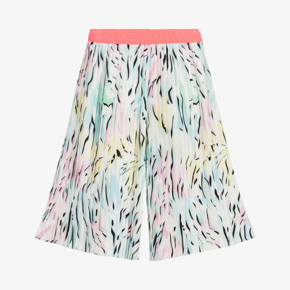 KENZO KIDS-Pink & Blue Pleated Culottes  | Childrensalon Outlet
