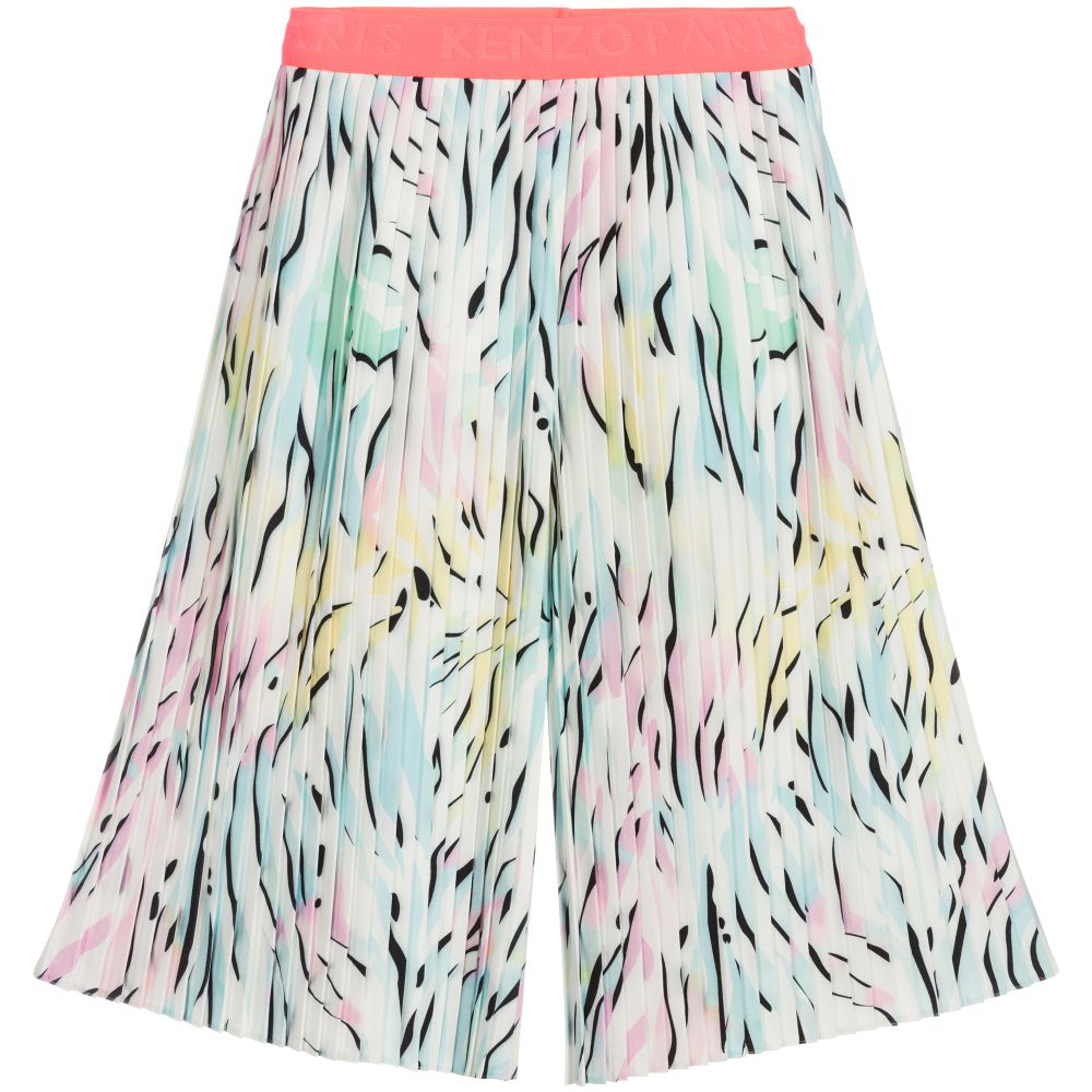 KENZO KIDS-Pink & Blue Pleated Culottes  | Childrensalon Outlet