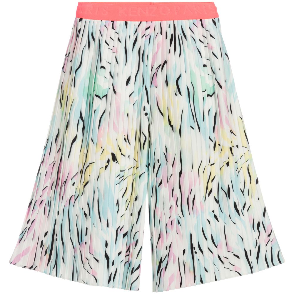 KENZO KIDS - Pink & Blue Pleated Culottes  | Childrensalon