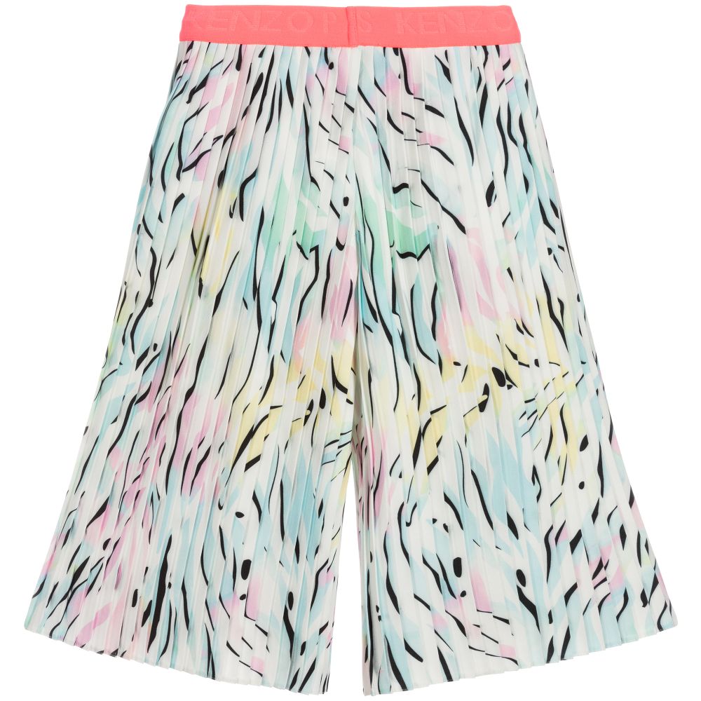 KENZO KIDS-Pink & Blue Pleated Culottes  | Childrensalon Outlet