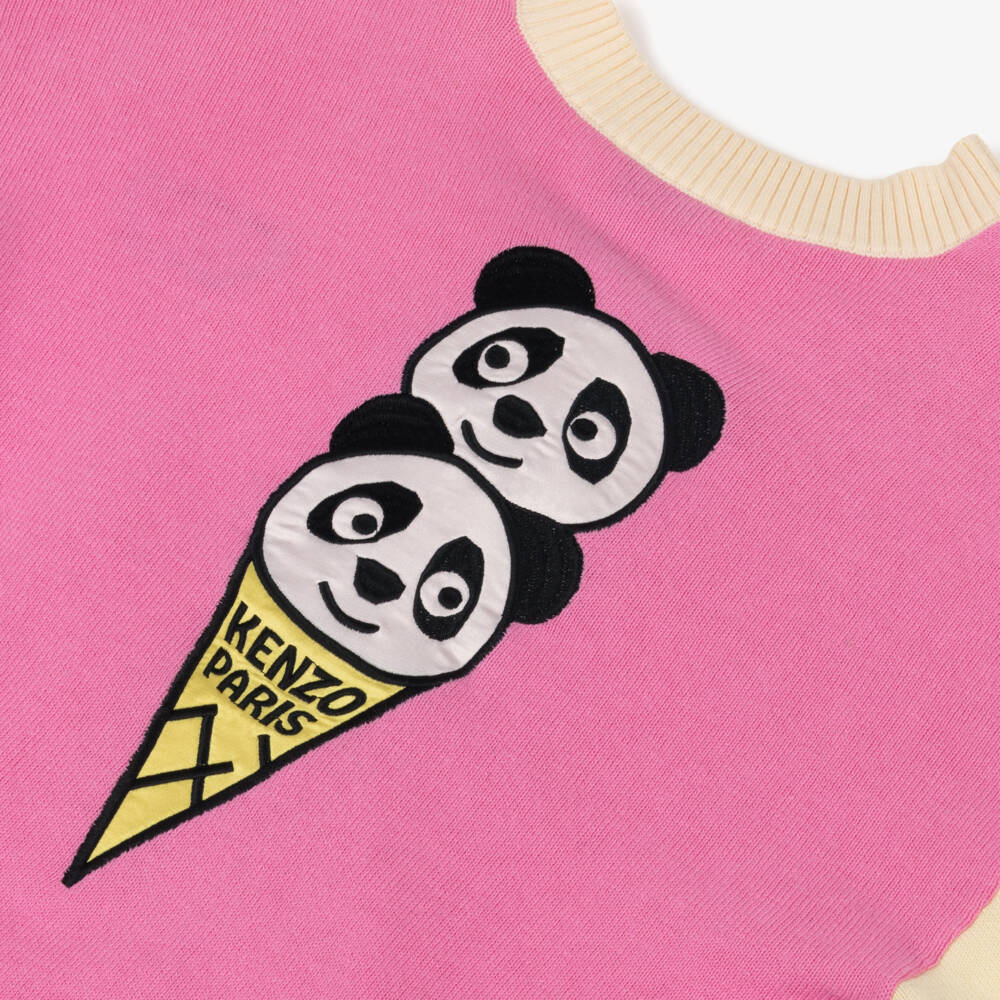 KENZO KIDS-Pink Colour Block Cardigan | Childrensalon Outlet