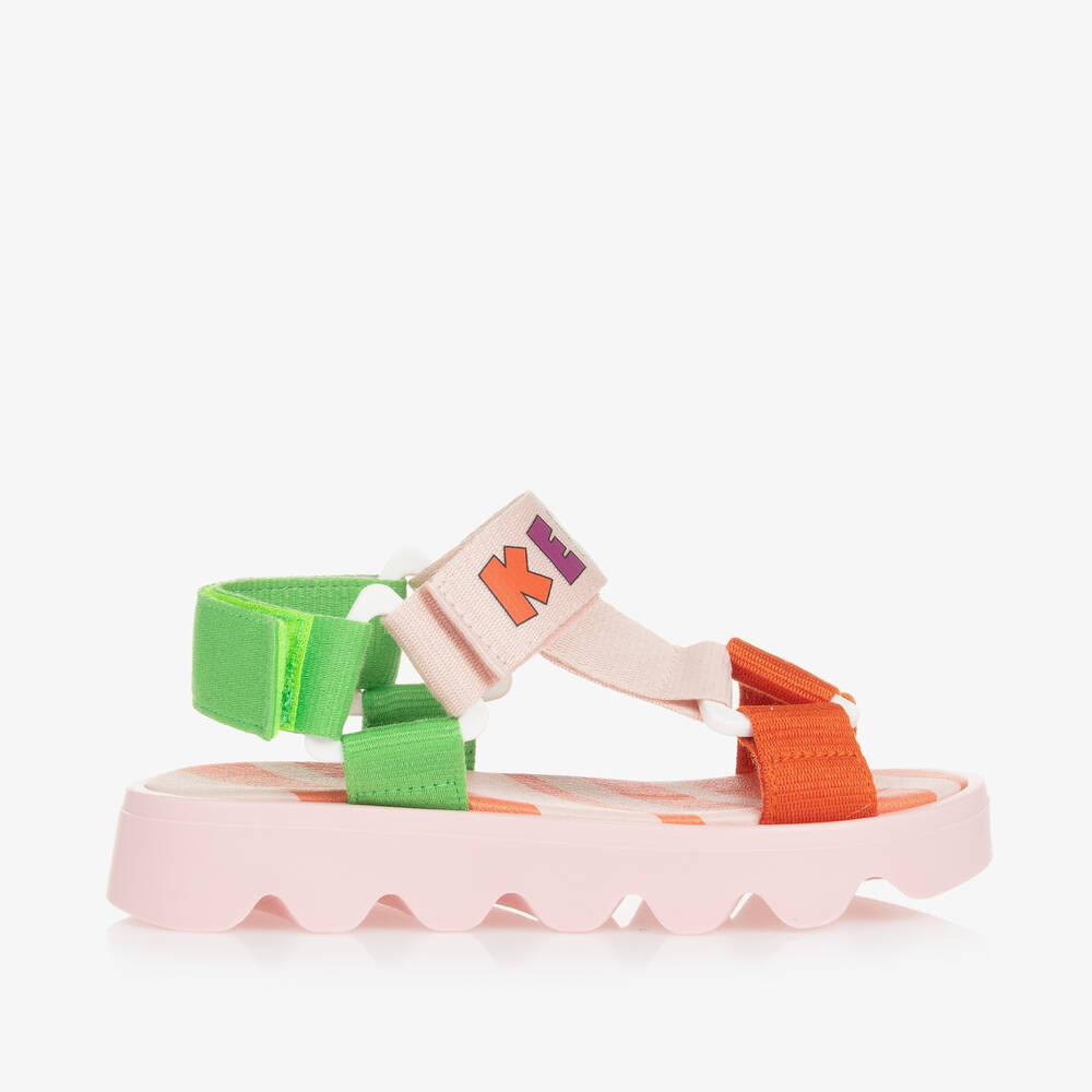 KENZO KIDS-Pink Colourblock Velcro Sandals | Childrensalon Outlet