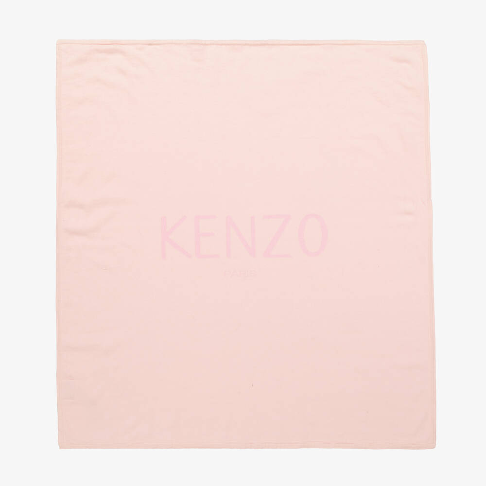 KENZO KIDS - Pink Cotton Knit Blanket (80cm) | Childrensalon