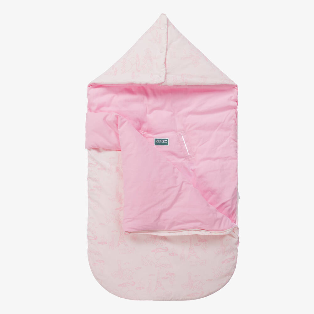 KENZO KIDS-Pink Cotton Mini Iconics Baby Nest (82cm) | Childrensalon Outlet