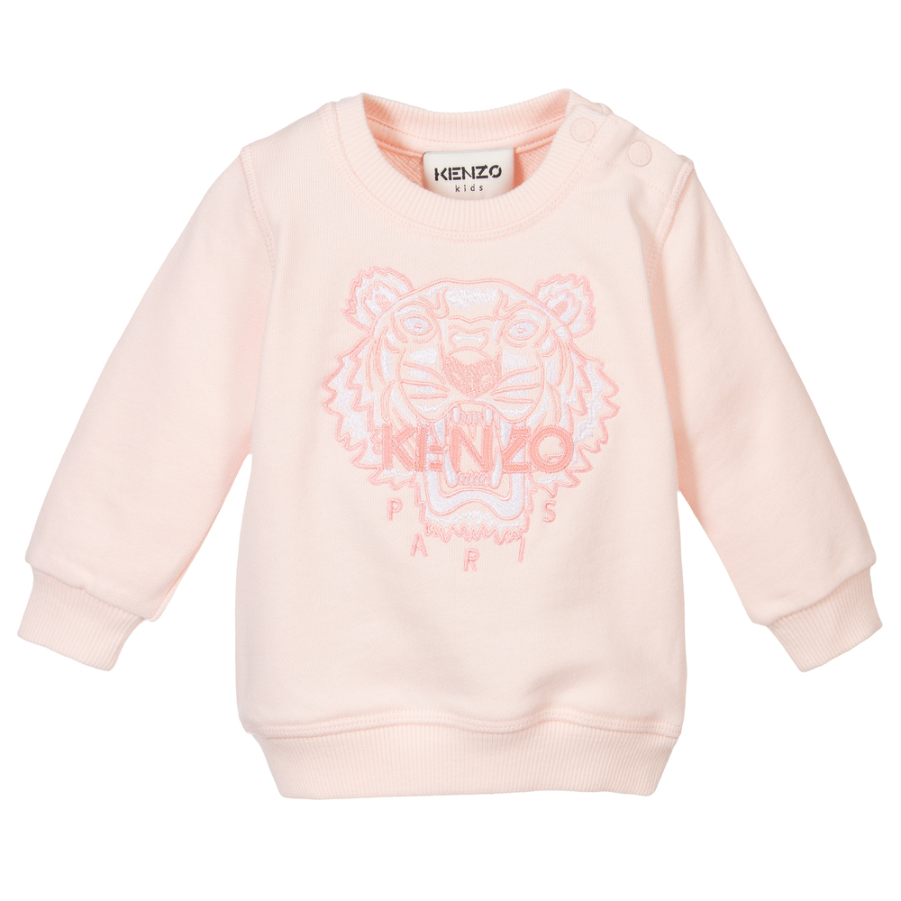 KENZO KIDS - Pink Cotton Tiger Sweatshirt | Childrensalon