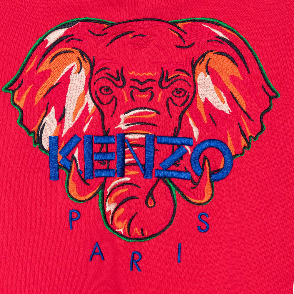 KENZO KIDS-Pink Elephant Hooded Top | Childrensalon Outlet