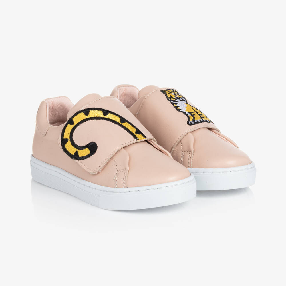 KENZO KIDS - Pink KOTORA Leather Trainers | Childrensalon