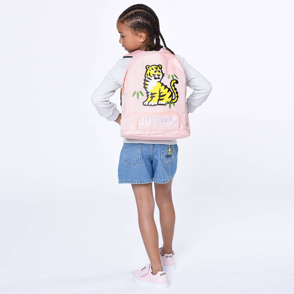 KENZO KIDS Pink KOTORA Tiger Backpack 37cm Childrensalon Outlet