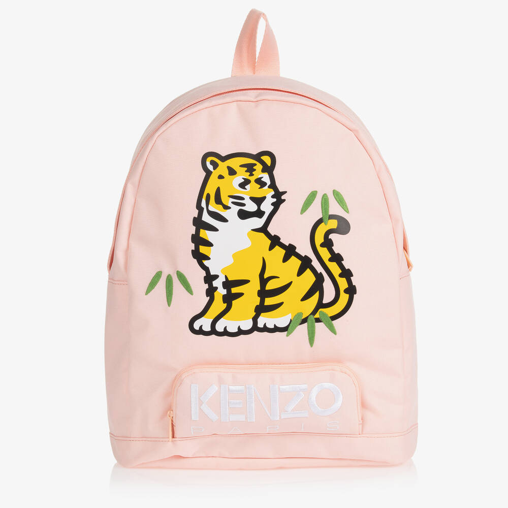 KENZO KIDS - حقيبة ظهر كانفاس لون زهري للبنات (37 سم) | Childrensalon