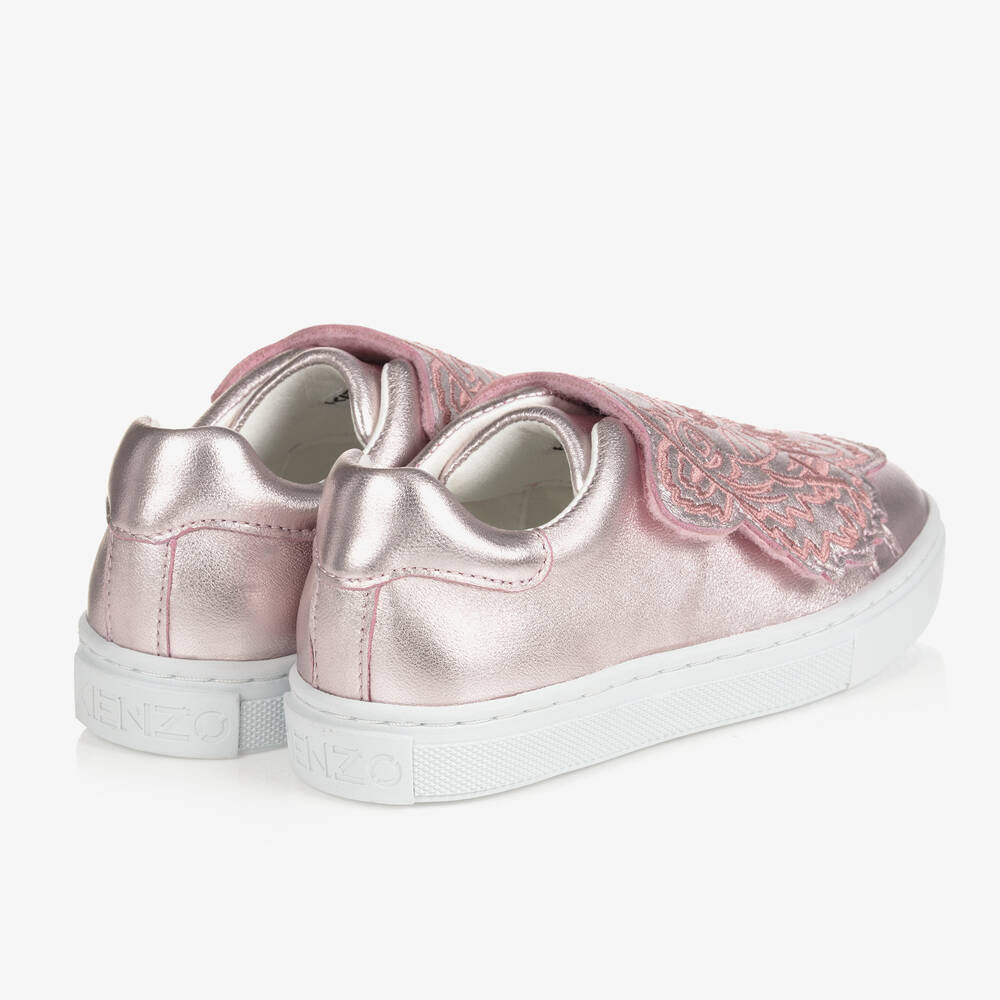 KENZO KIDS-Pink Leather Tiger Trainers | Childrensalon Outlet