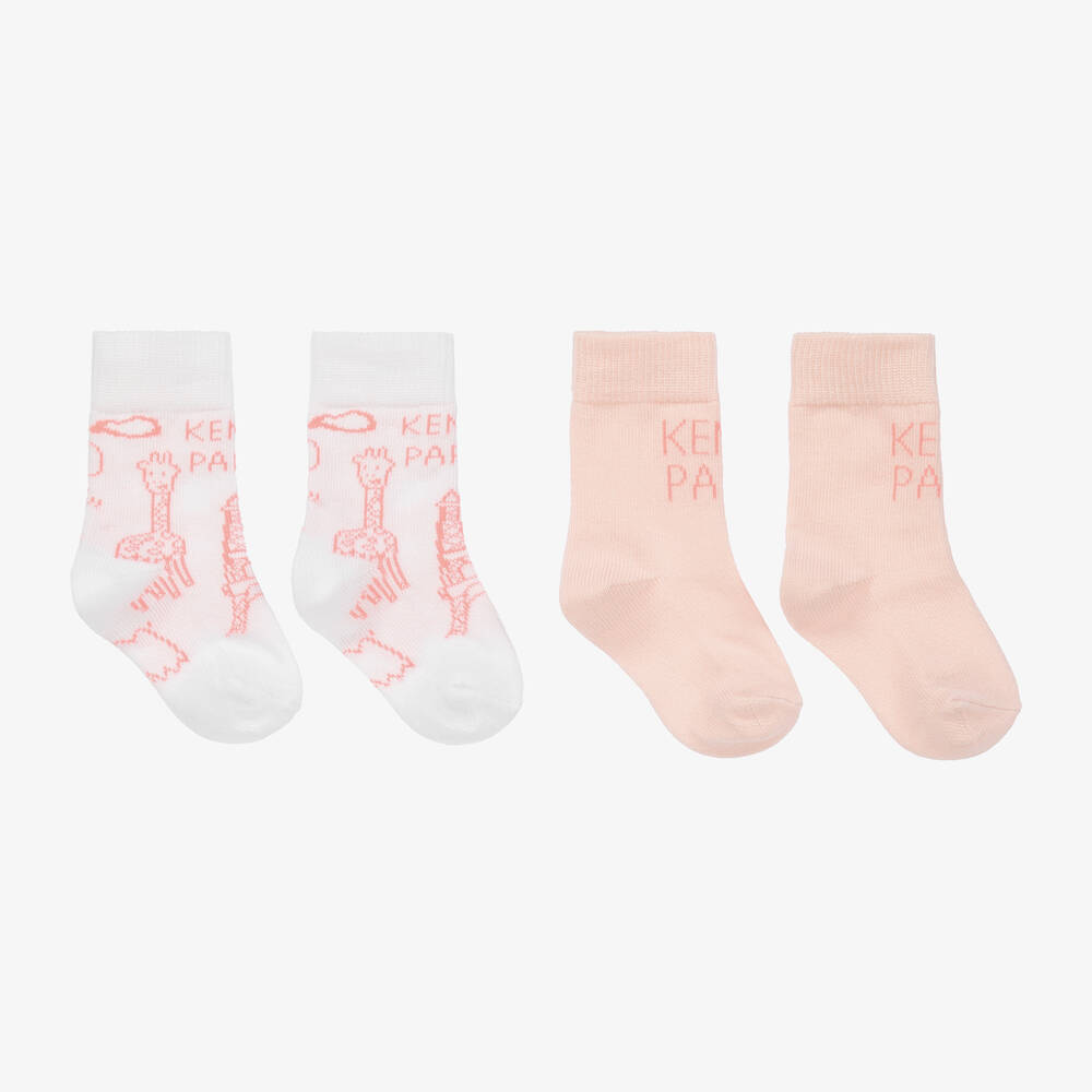 KENZO KIDS - Rosa Babysocken im 2er-Pack | Childrensalon