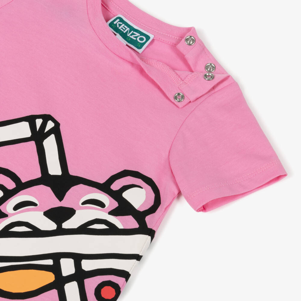 KENZO KIDS-Pink Tiger Tee Dress | Childrensalon Outlet
